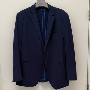 Twillory Men's Classic Navy blue Blazer sport coat 46R 2 button stretch